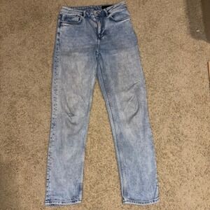 AllSaints Imogen‎ High-Rise slim straight Jeans Light Wash Distressed Size 27